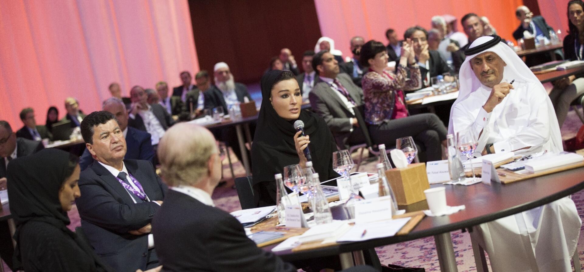 HH Sheikha Moza Partakes in AES forum opening session
