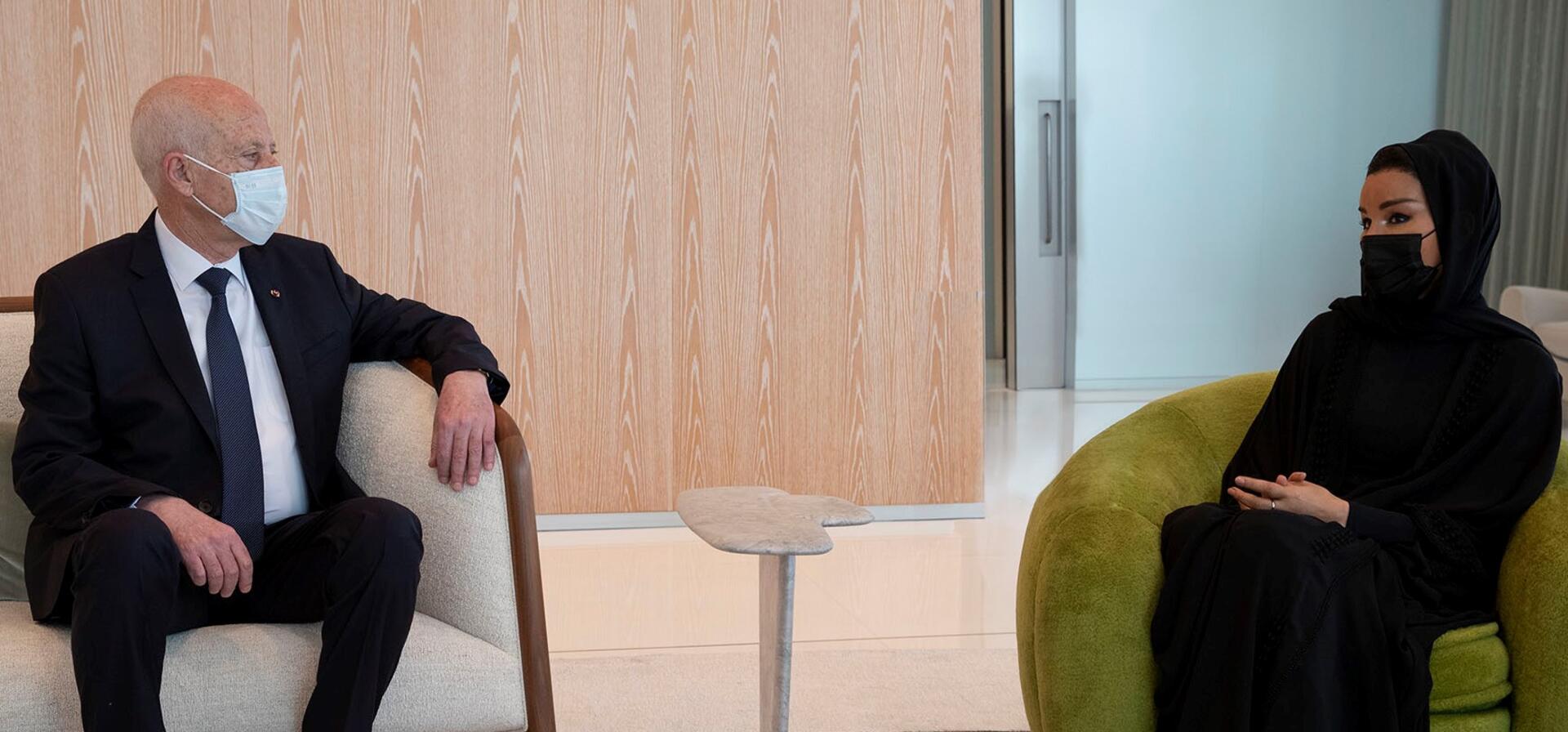 HH Sheikha Moza meets with President of Tunisia