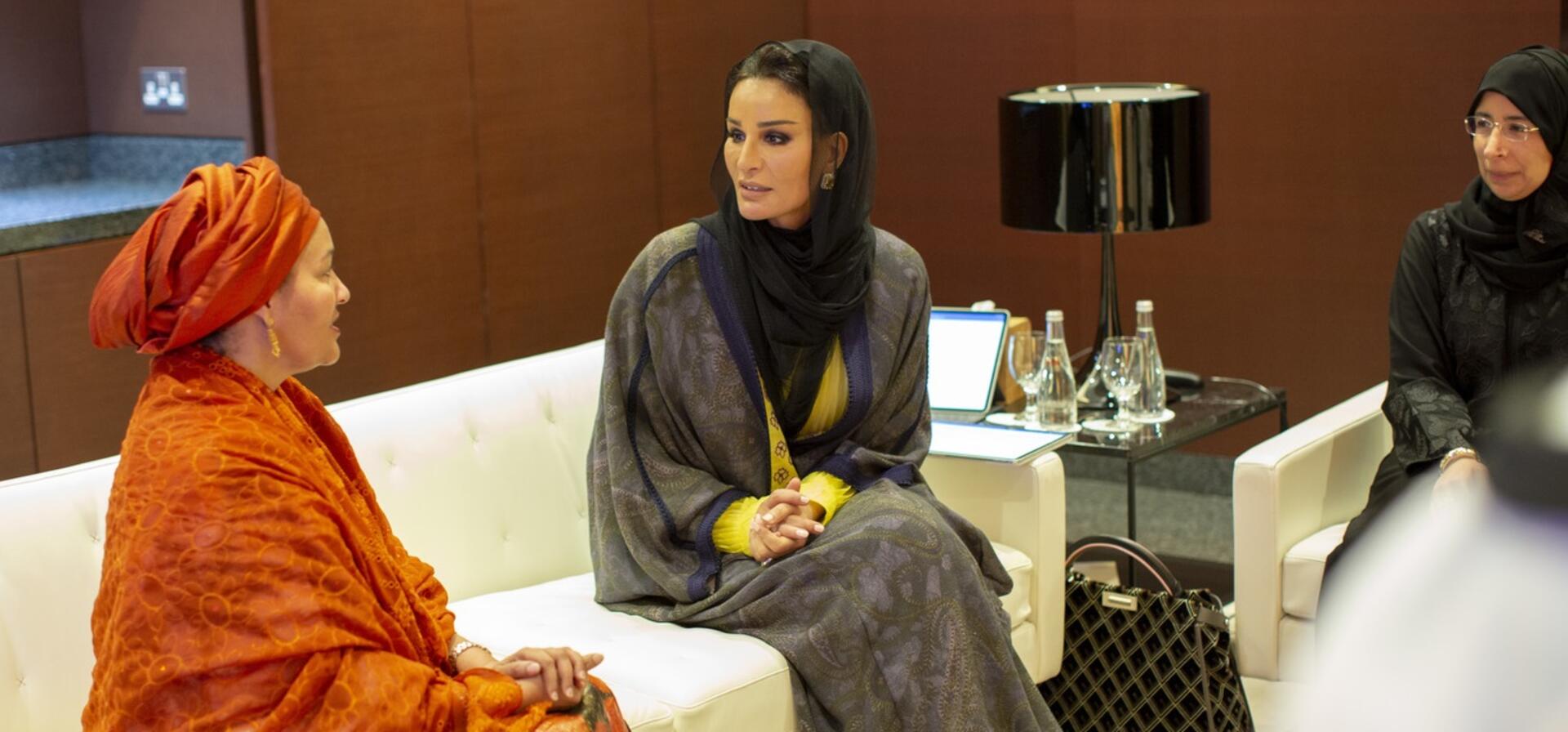 HH Sheikha Moza meets with UN Deputy Secretary-General