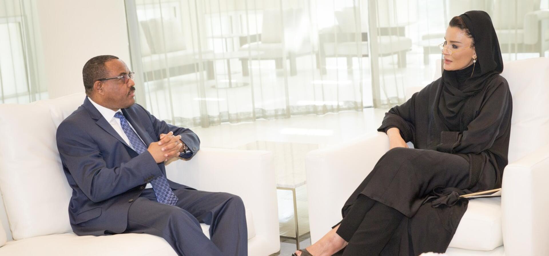 HH Sheikha Moza meets with Prime Minister of Ethiopia