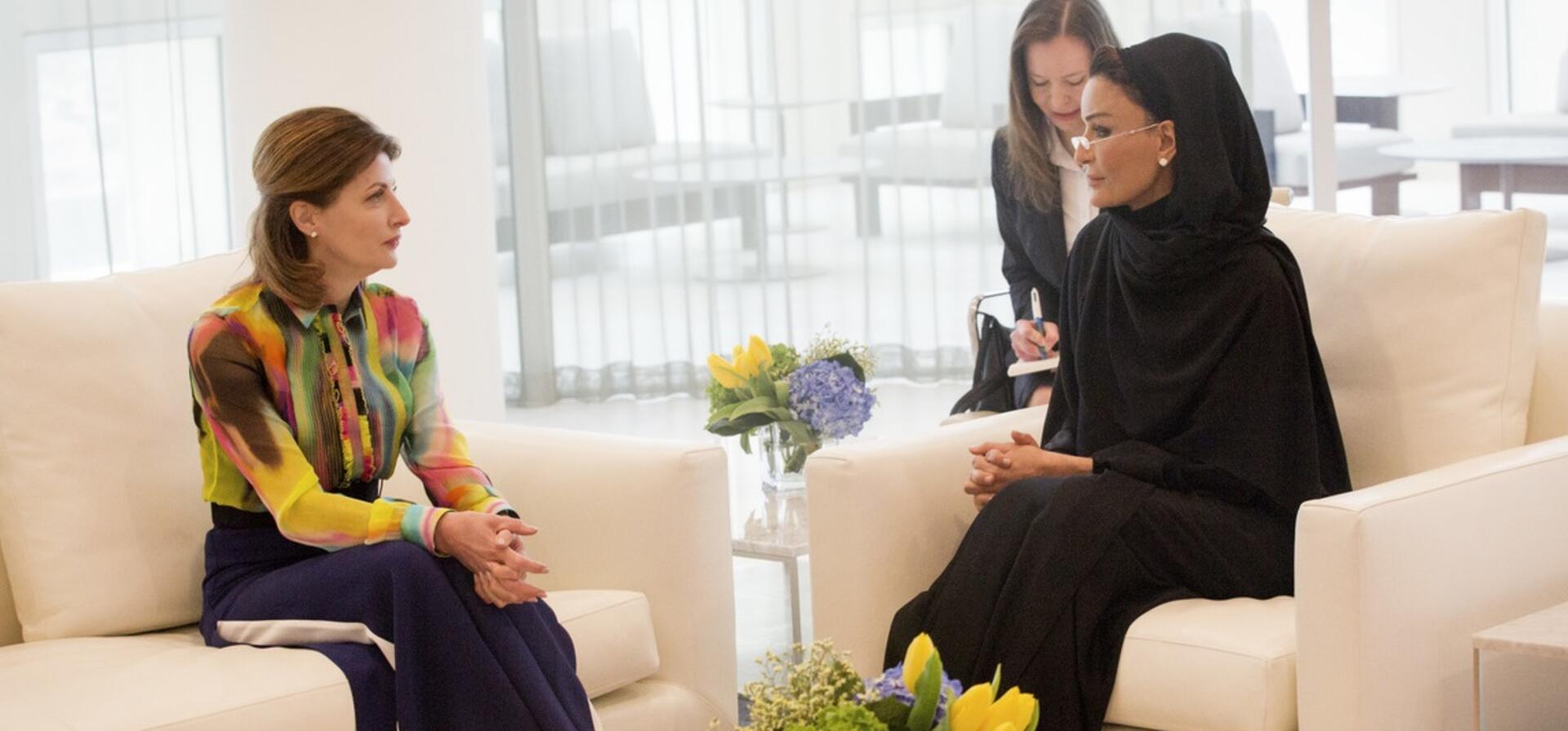 صاحبة السمو تجتمع مع حرم فخامة الرئيس الأوكراني