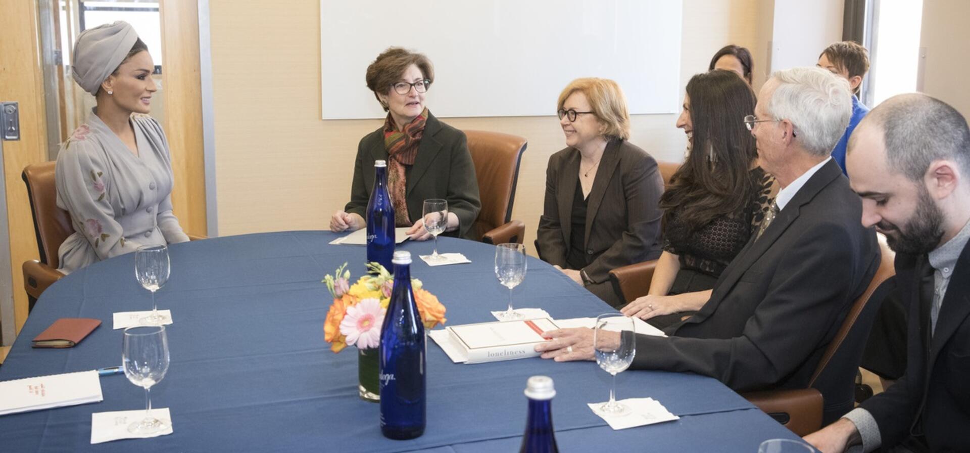 صاحبة السمو تطلق مشروعاً بحثياً بين جامعة كولومبيا و مؤسسة قطر الدولية لدراسة الصحة النفسية للطلاب اللاجئين العرب