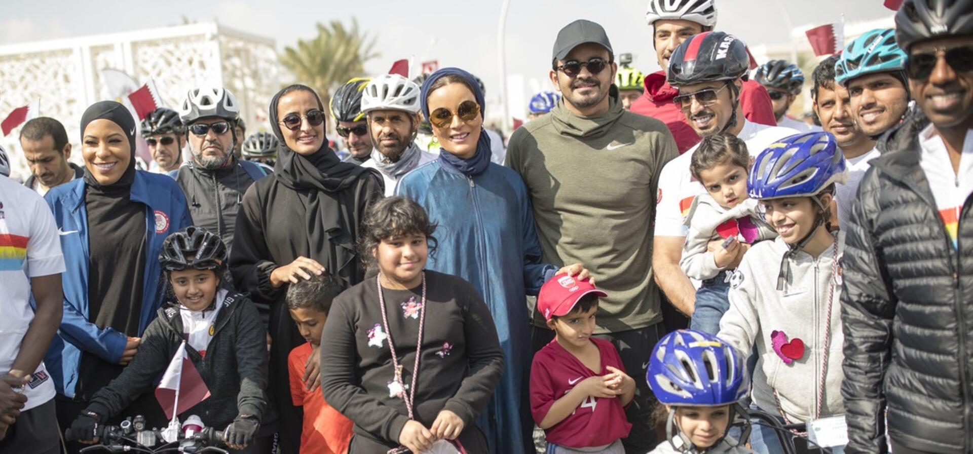 HH Sheikha Moza participates in QF National Sport Day activities