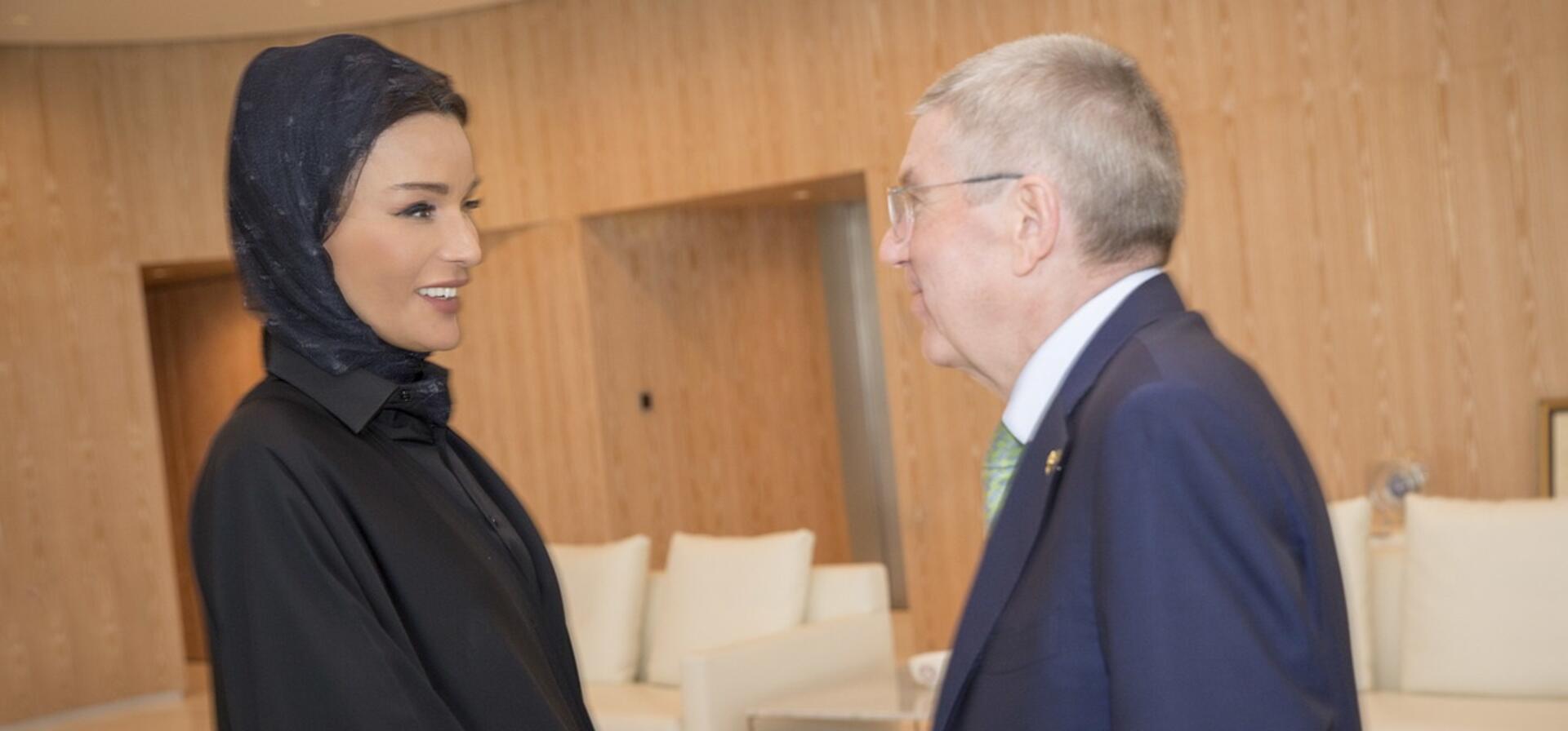 صاحبة السمو تجتمع برئيس اللجنة الأولمبية الدولية