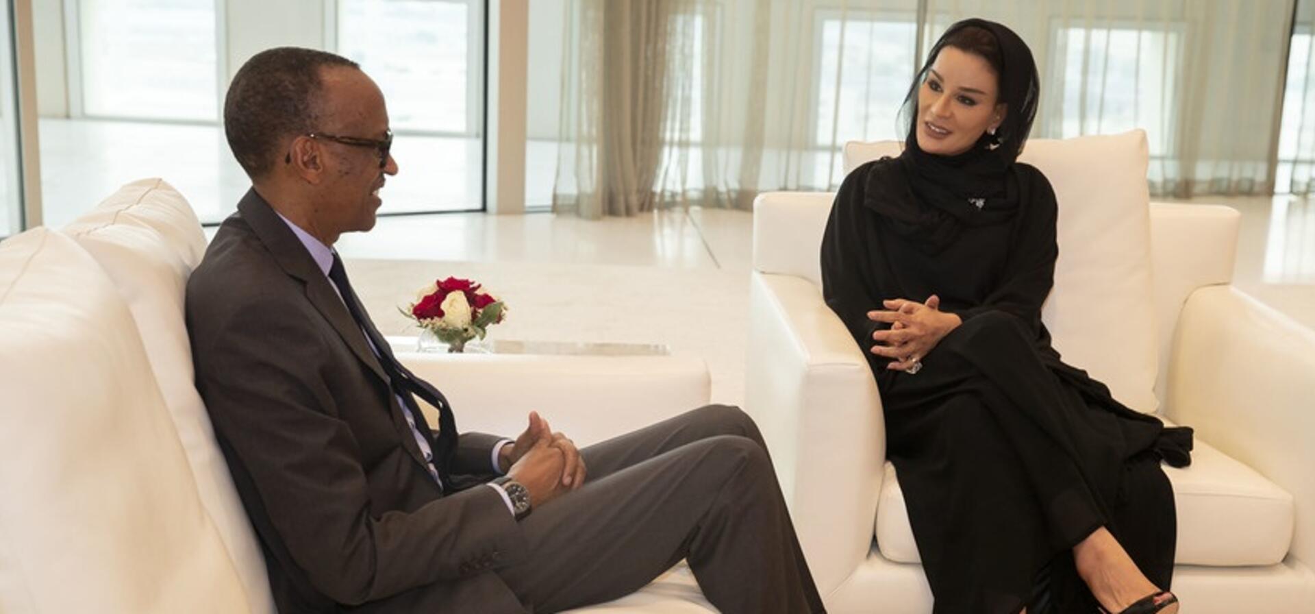 HH Sheikha Moza meets with President of Rwanda