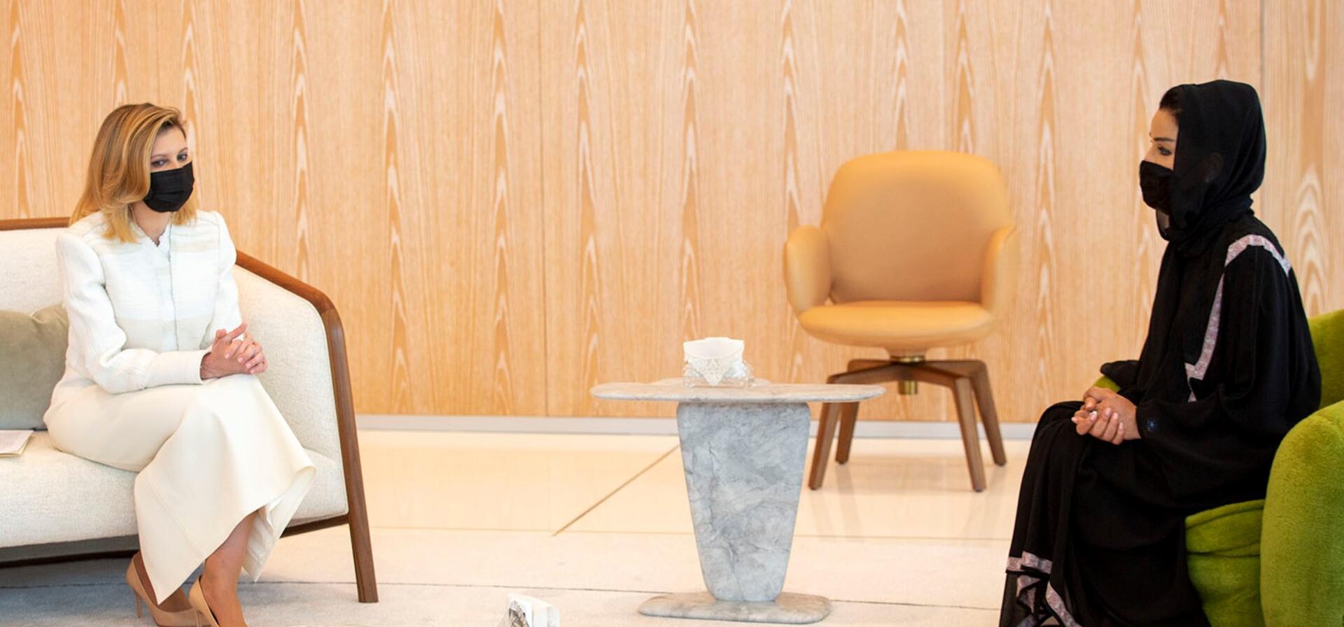 صاحبة السمو تجتمع بحرم فخامة الرئيس الأوكراني