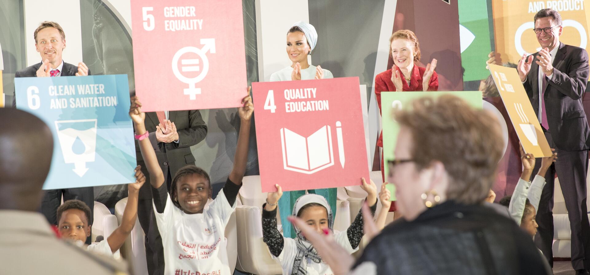 صاحبة السمو تشارك في احتفالية إلحاق 10 ملايين طفل بالمدارس لمؤسسة التعليم فوق الجميع بنيويورك