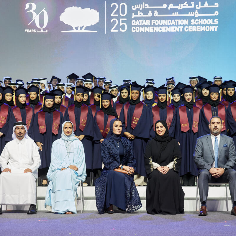 Her Highness Sheikha Moza bint Nasser attends the Qatar Foundation Schools Commencement Ceremony