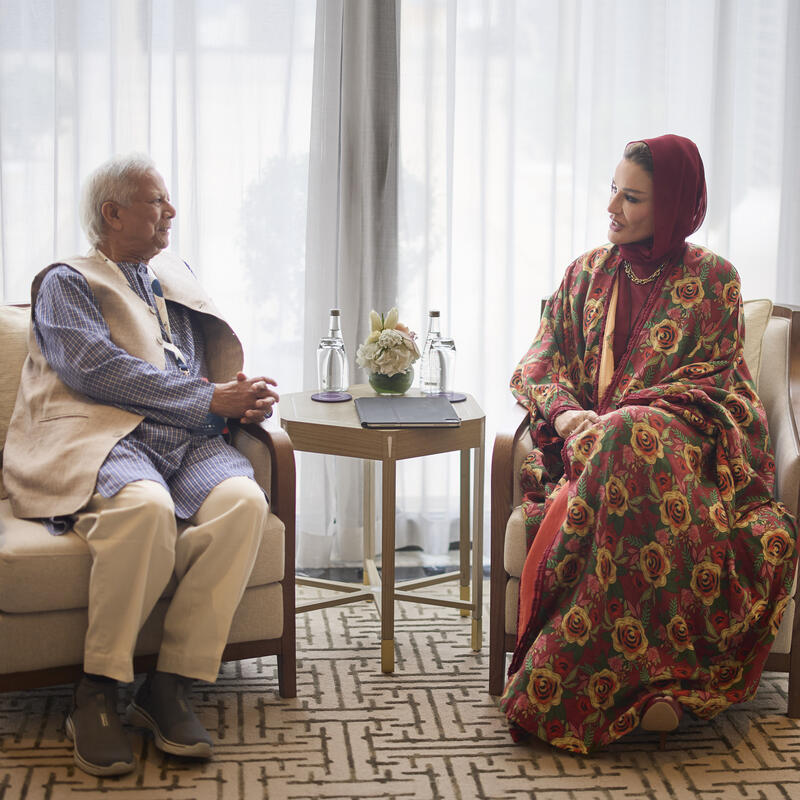 Her Highness Sheikha Moza bint Nasser meets with Chief Adviser of the Interim Government of the People’s Republic of Bangladesh