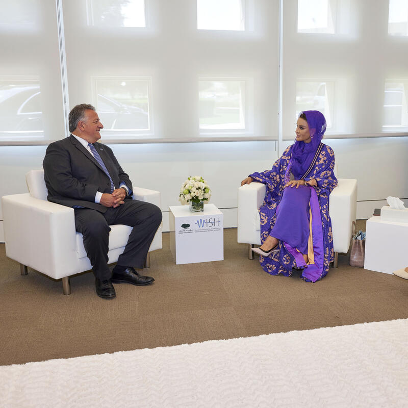 Her Highness meets with the Co-Founder of Moderna Biotechnology Company 