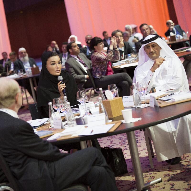 HH Sheikha Moza Partakes in AES forum opening session