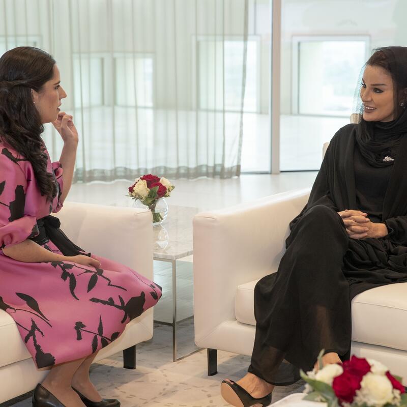 HH Sheikha Moza meets with First Lady of El Salvador