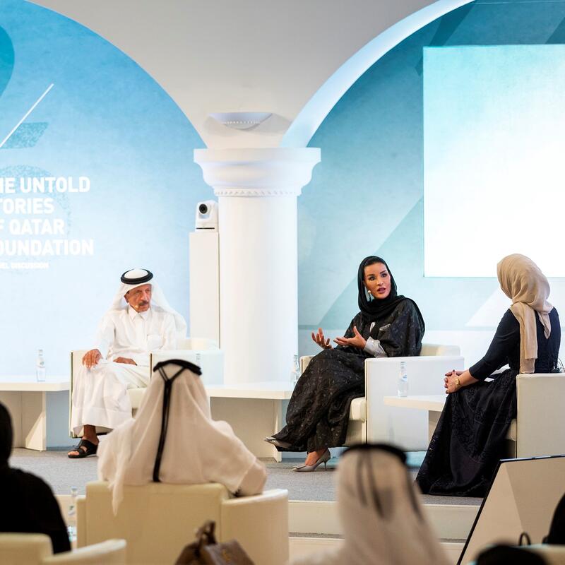 HH Sheikha Moza shares unprecedented insight into how Qatar Foundation went from vision to reality during "Untold Stories of QF" panel discussion