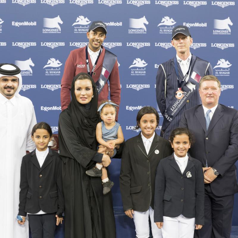 صاحبة السمو تتوج الفائزين بختام جولات لونجين العالمية لأبطال قفز الحواجز