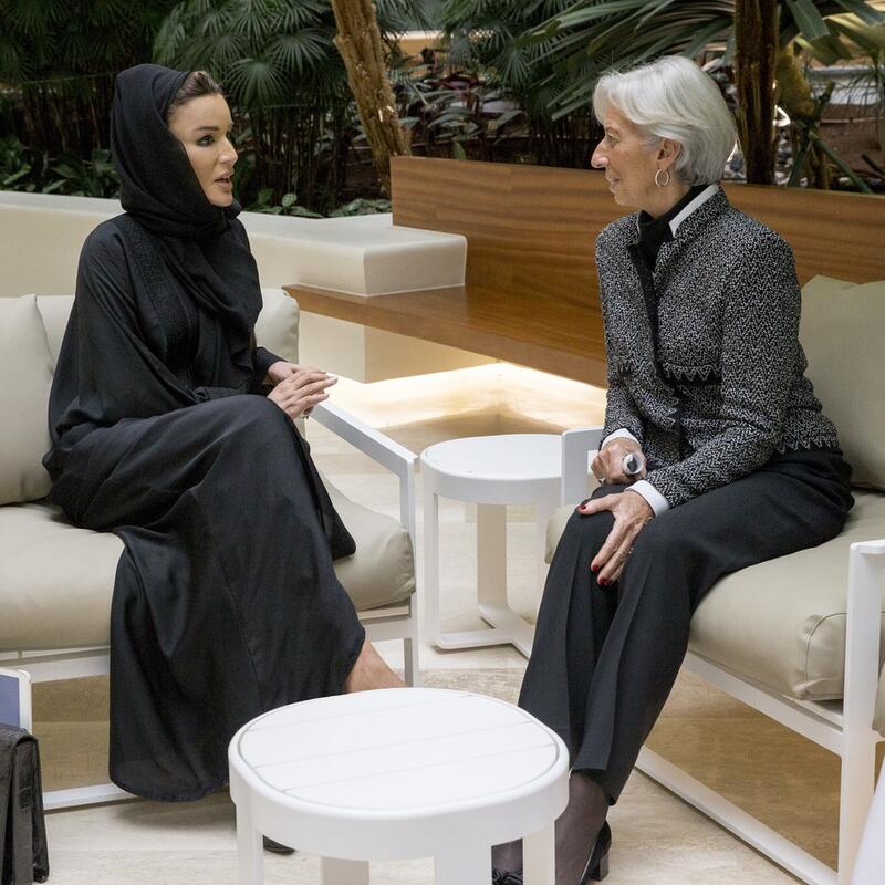 HH Sheikha Moza meets with Managing Director of International Monetary Fund 