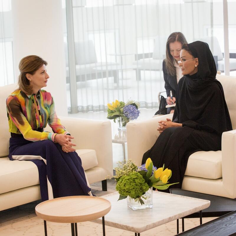 صاحبة السمو تجتمع مع حرم فخامة الرئيس الأوكراني