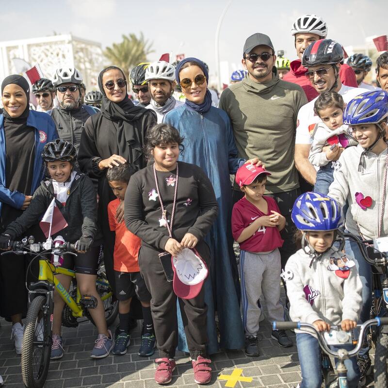HH Sheikha Moza participates in QF National Sport Day activities