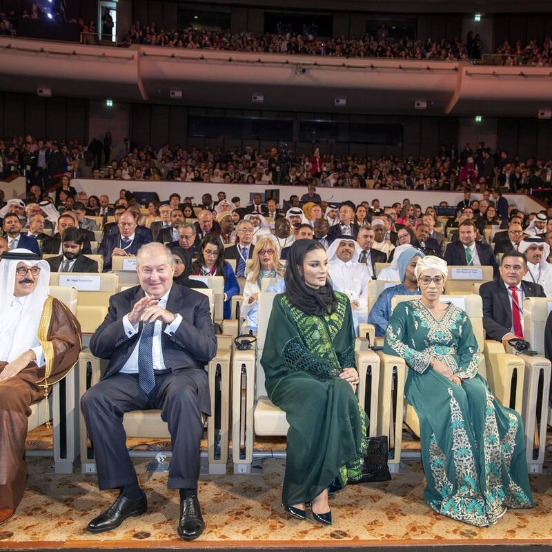HH Sheikha Moza attends WISE 2019 opening session