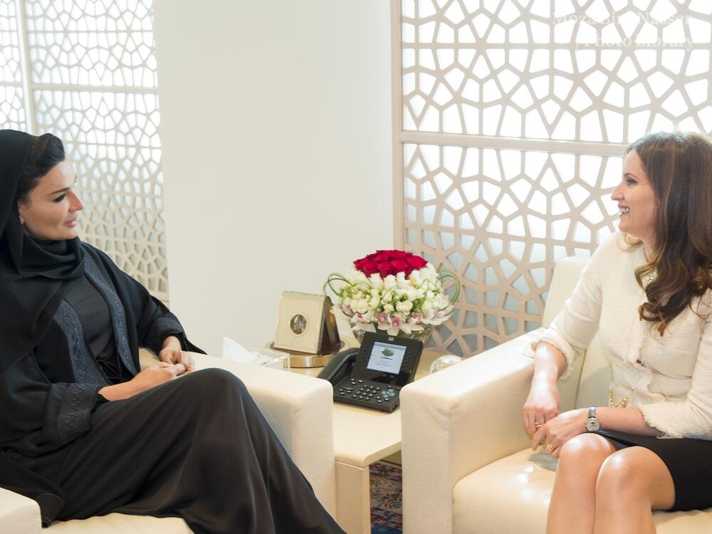 HH Sheikha Moza meets wife of Albanian President