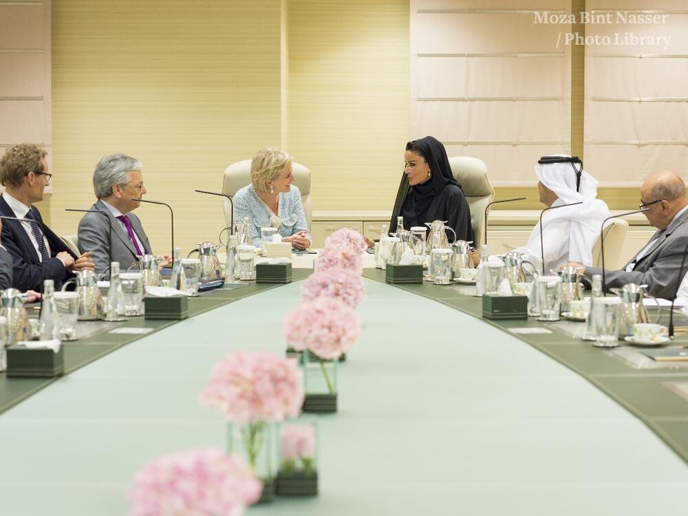 HH Sheikha Moza meets Princess Astrid of Belgium HH Sheikha Moza meets Princess Astrid of Belgium