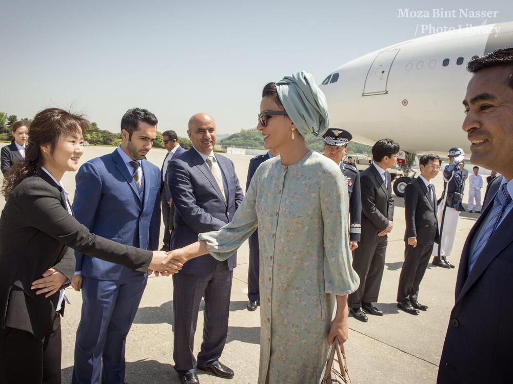 HH Sheikha Moza arrives in South Korea HH Sheikha Moza arrives in South Korea