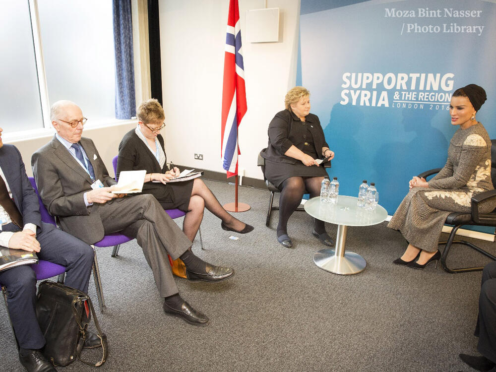 HH Sheikha Moza meets the Prime Minister of Norway HH Sheikha Moza meets the Prime Minister of Norway