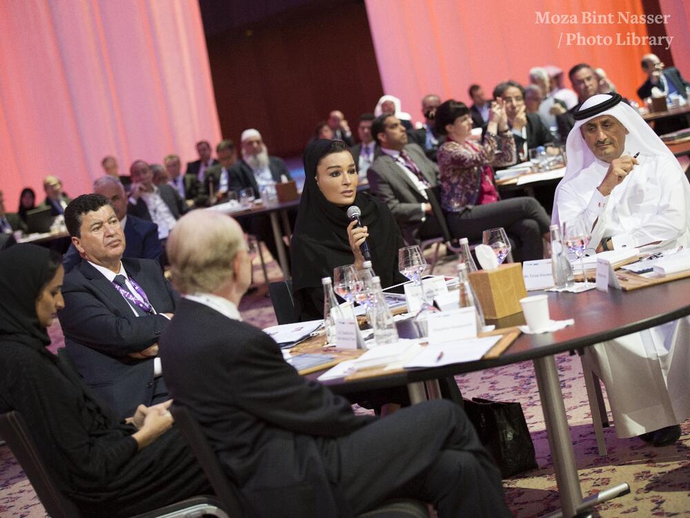 HH Sheikha Moza Bint Nasser Partakes in AES forum opening session HH Sheikha Moza Bint Nasser Partakes in AES forum opening session
