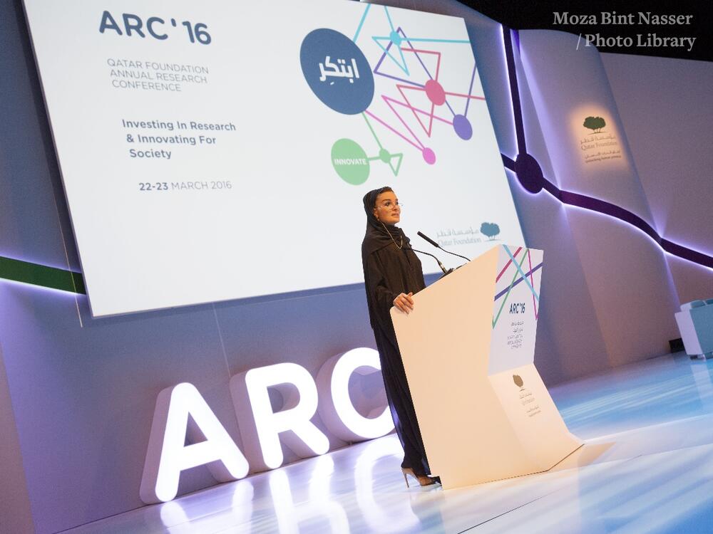 Her Highness Sheikha Moza Bint Nasser inaugurates the sixth edition of Qatar Foundation's annual research conference Her Highness Sheikha Moza Bint Nasser inaugurates the sixth edition of Qatar Foundation's annual research conference