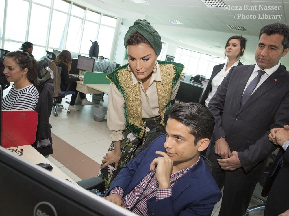 HH Sheikha Moza Bint Nasser Visits Vermeg Company, Meets Minister Of Communication Technologies And Digital Economy