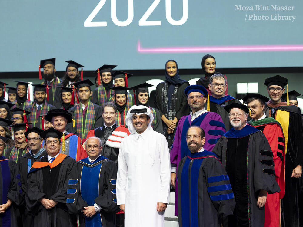 His Highness the Amir and Her Highness attend the 2022 QF Convocation.