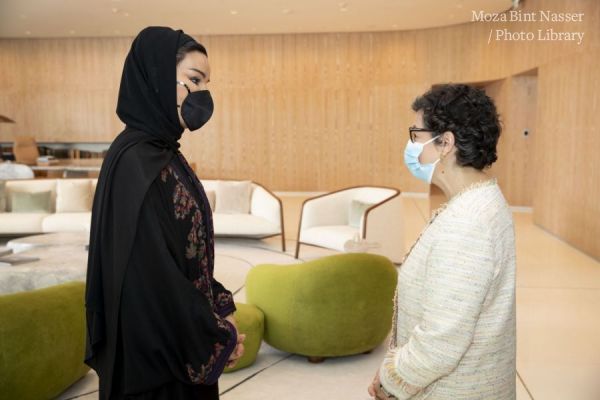 HH Sheikha Moza meets with Spanish Minister of Foreign Affairs