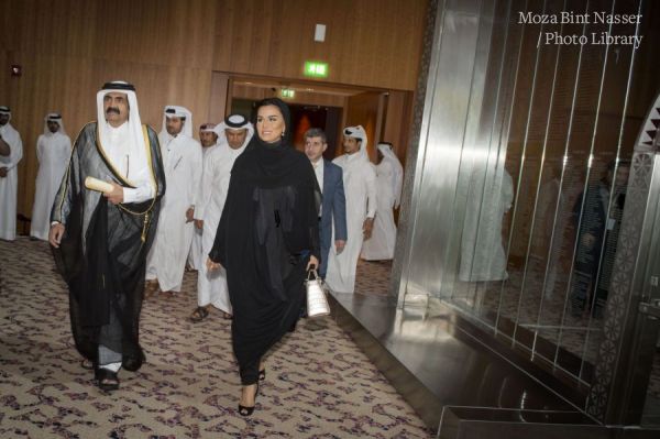 TH the Father Emir and Sheikha Moza at the annual Qatar Foundation Convocation Ceremony 2015