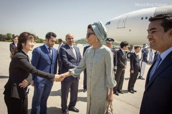 HH Sheikha Moza arrives in South Korea