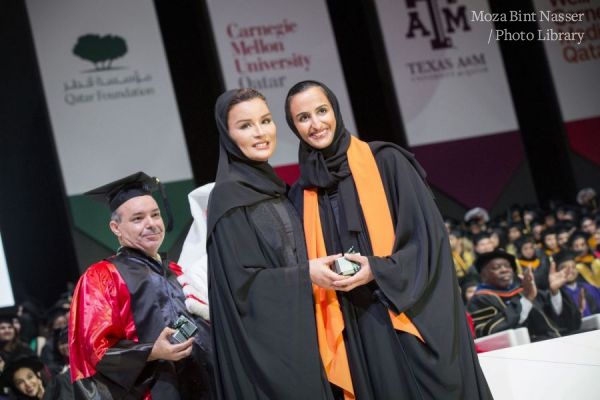 Their Highnesses the Father Amir and Sheikha Moza attend Qatar Foundation's Convocation 2016. 