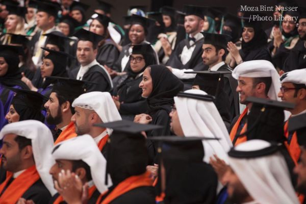 Their Highnesses the Father Amir and Sheikha Moza attend Qatar Foundation's Convocation 2016. 