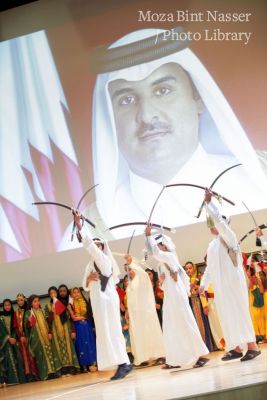 HH Sheikha Moza Participates in Qatar Foundation Schools Celebration of Qatar National Day