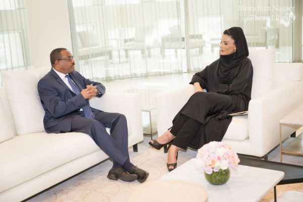 HH Sheikha Moza meets with Prime Minister of Ethiopia