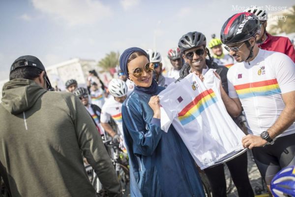 HH Sheikha Moza participates in National Sport Day at Education City