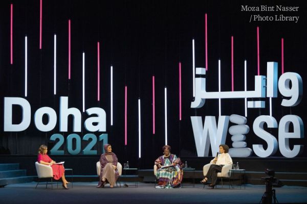 HH Sheikha Moza participates in EAA plenary session at WISE 2021