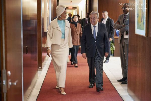 Her Highness meets with the Secretary- General of the UN