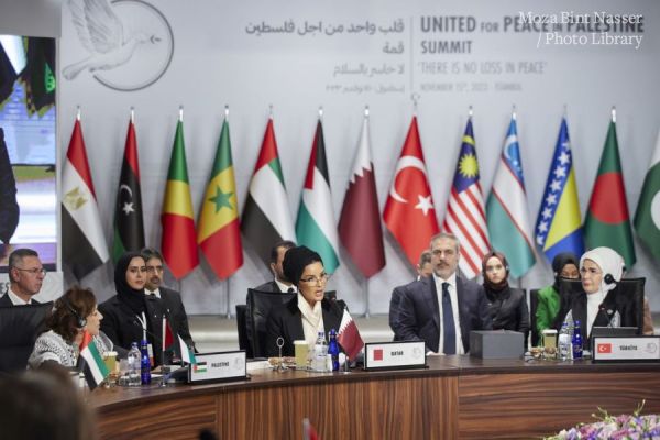 Her Highness participates in High-Level Summit “United for Peace in Palestine"